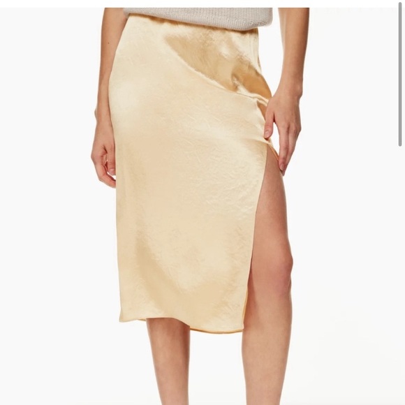 BABATON Eames Satin Skirt Navy Blue Midi Contemporary Size 4 Aritzia - Picture 2 of 10